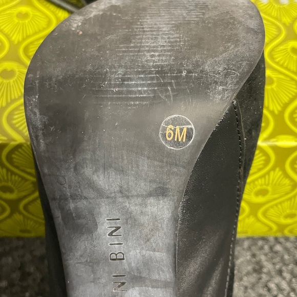 Gianni Bini Womens Black Suede Cap Toe Stiletto Heels Platforms Size 6 - Picture 6 of 7